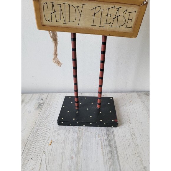 Vintage wooden ghost candy please Halloween home decor Unique - Picture 5 of 12